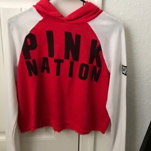 VS pink cropped hoodie size small